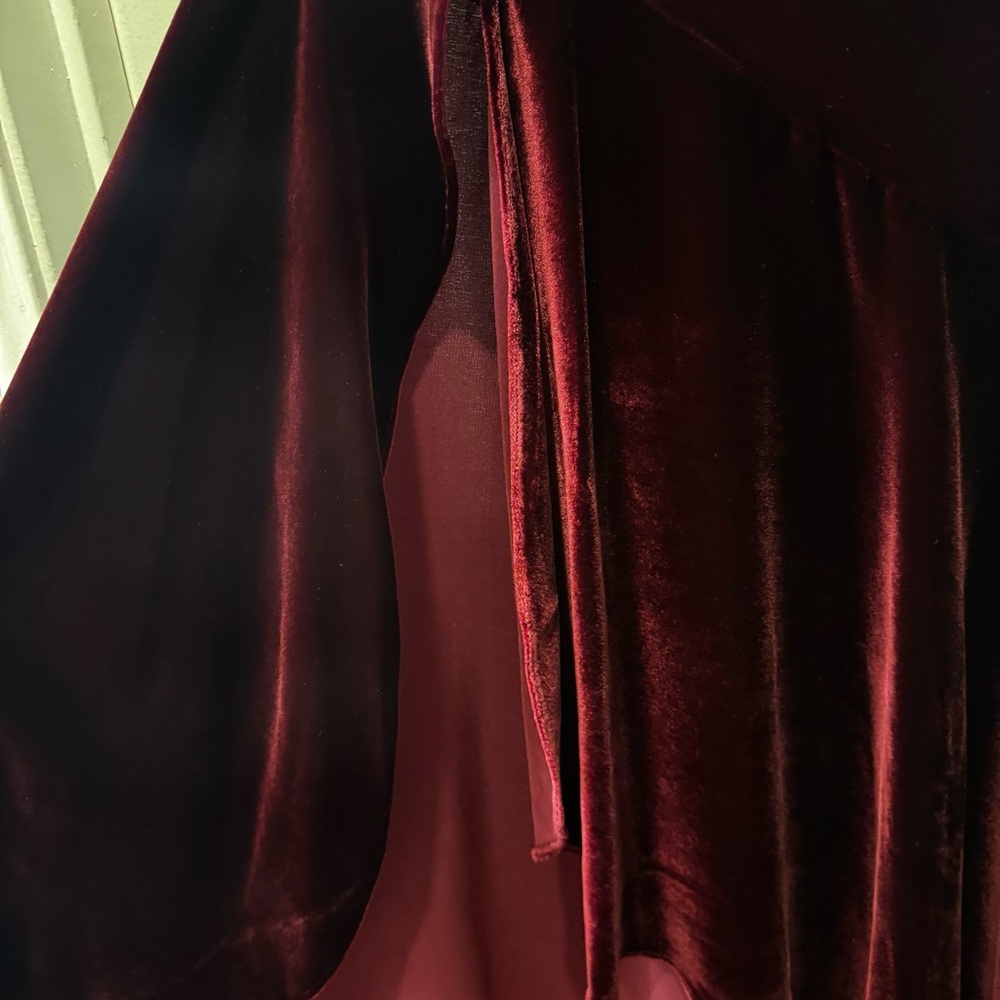 Shoshanna Marise Velvet High Low Gown in Burgundy Formal Special Occasion Sz. 0 - Picture 11 of 13